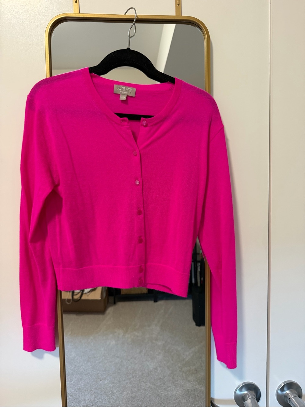 J. Crew Hot Pink Cashmere Crewneck Sweater